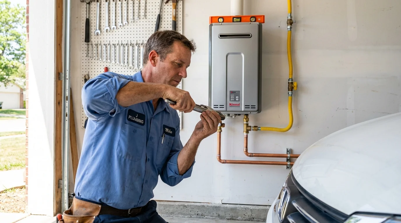 Tankless water heater installation by a Johns Plumbing LLC plumber in San Antonio